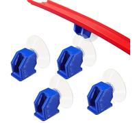 Single Lane Wall Mount Compatible with Hot Wheels, Vertical Suction Cup Wall Mount for 1/64 Scale Cars, Racetrack Connectors (4 Pack)