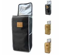 Single Lantern Case and Soft Cooler for Wine and Champagne Keep Your Bottles Standing Waterproof Leakproof Camping Picnic (Black Cloth)