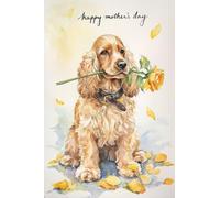 Single Large Luxury Golden Cocker Spaniel Mother's Day Card - Blank Inside (MOT)