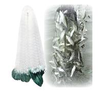Single-Layer Floating Gill Sticky Silk Throw Net for Beginners with Large Float, Fishing Trap for Small Fish(H1.1m L50m 9P)