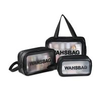 Single Layer Portable Large Capacity Makeup Toiletries Bag Combination Three Piece Set Wear Lightweight Flexible for Home Storage Carrying Short Distance Travel Daily Commuting