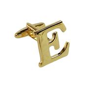 Single Letter E Alphabet Initial Cufflink Formal Business Mix & Match Gold Letter Cufflinks