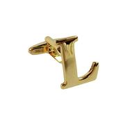 Single Letter L Alphabet Initial Cufflink Formal Business Mix & Match Gold Letter Cufflinks