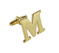 Single Letter M Alphabet Initial Cufflink Formal Business Mix & Match Gold Letter Cufflinks