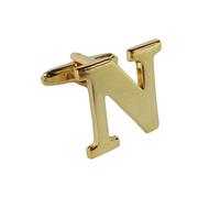 Single Letter N Alphabet Initial Cufflink Formal Business Mix & Match Gold Letter Cufflinks