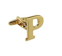 Single Letter P Alphabet Initial Cufflink Formal Business Mix & Match Gold Letter Cufflinks