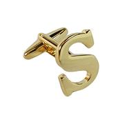 Single Letter S Alphabet Initial Cufflink Formal Business Mix & Match Gold Letter Cufflinks