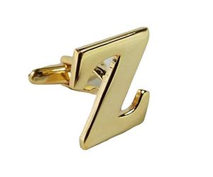 Single Letter Z Alphabet Initial Cufflink Formal Business Mix & Match Gold Letter Cufflinks