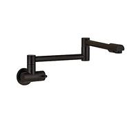 Single Lever Wall Mount Bathroom Kitchen Faucet - Rotating Folding Spout Cold Water Sink Tap in Chrome Black Brushed Nickel or Gold Finish A2