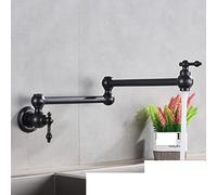 Single Lever Wall Mount Kitchen/Bathroom Faucet Rotating Folding Spout Cold Water Sink Tap in Chrome/Black/Brushed Nickel/Gold Finish - A2