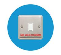 Single Light Switch Surround | Round | Acrylic Back Panel or Finger Plate | Plug Easy to Fit Comes with Step by Step Instructions, Colour:Light Blue