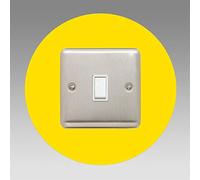 Single Light Switch Surround | Round | Acrylic Back Panel or Finger Plate | Plug Easy to Fit Comes with Step by Step Instructions, Colour:Yellow