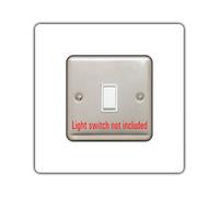 Single Light Switch Surround | Square | Acrylic Back Panel or Finger Plate | Plug, Colour:White