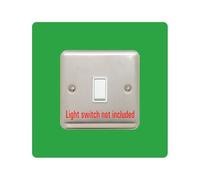 Single Light Switch Surround | Square | Acrylic Back Panel or Finger Plate | Plug, Font Colour:Light Green