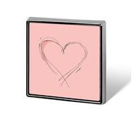 Single Line Art Heart Pink Minimalist Unisex Brooches & Pins Square Lightweight Lapel Badge Jewelry for Clothing Shawl Hat
