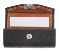 Single Lipstick Case with Mirror PU Leather Black Portable Holder | Snap Button Closure, Single Capacity, Daily Carry for Touch-ups, Neat Stitched Finish, Mess-free Purse Use