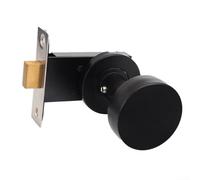 Single Lock Invisible Door Lock with Round Handle, Made from 304 Stainless Steel, Keyless Operation, Suitable for Indoor Doors Including Balconies and Bedrooms (Black)