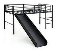 Single Loft Bed Mid Sleeper Bunk Bed W/ Slide & Secure Guardrails