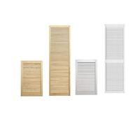 Single Louvre Doors Internal Wooden Door - Traditional and Modern Style - Natural/White Colour - Pine Wood Slatted Panel Design for Cupboard Wardrobe D.I.Y