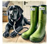 Single Luxury Black Labrador Blank Card - suitable for Mothers Day, Birthdays