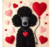 Single Luxury Black Poodle Birthday/Valentine/Mothers Day Card