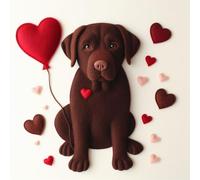Single Luxury Chocolate Labrador Blank Card - suitable for Birthdays, Valentines and Mothering Sunday FH