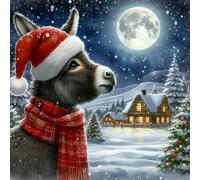 Single Luxury Donkey Christmas Card