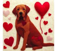 Single Luxury Fox Red Labrador Blank Card - suitable for Birthdays, Valentines and Mothering Sunday FH