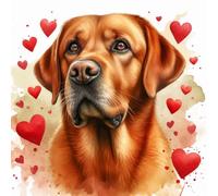 Single Luxury Fox Red Labrador Blank Card - suitable for Birthdays, Valentines and Mothering Sunday WCH