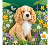 Single Luxury Golden Cocker Spaniel Birthday Greeting Card (MEA)