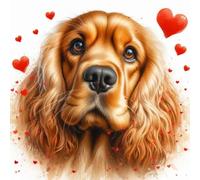 Single Luxury Golden Cocker Spaniel Blank Card - suitable for Birthdays, Valentines and Mothering Sunday WCH