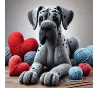 Single Luxury Great Dane Birthday/Valentine/Mothers Day Card - Blank Inside