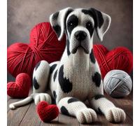 Single Luxury Harlequin Great Dane Birthday/Valentine/Mothers Day Card