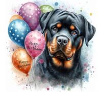 Single Luxury Rottweiler Birthday Greeting Blank Card