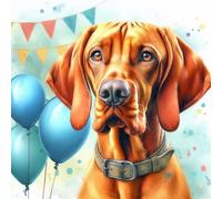 Single Luxury Vizsla Birthday Greeting Blank Card