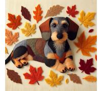 Single Luxury Wire Haired Dachshund Birthday Card (AUT)