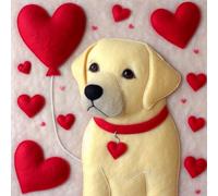 Single Luxury Yellow Labrador Blank Card - suitable for Birthdays, Valentines and Mothering Sunday FH