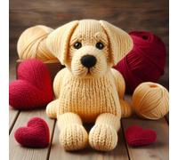 Single Luxury Yellow Labrador Blank Card - suitable for Birthdays, Valentines and Mothering Sunday KHE