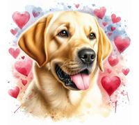 Single Luxury Yellow Labrador Blank Card - suitable for Birthdays, Valentines and Mothering Sunday WCH