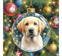 Single Luxury Yellow Labrador Christmas Card (BAU)