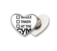 Single Married Gymnasium Choice Heart Metal Pin Brooch Clip Love