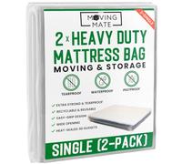 Single Mattress Bag for Moving and Storage - 2-Pack - Mattress Cover for Moving and Storage - 5 Mil Mattress Protector Storage Bags - Heavy Duty, Reusable, Tearproof