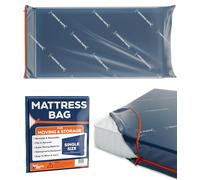 Single Mattress Bag with Zip for Storage & Moving House - Heavy Duty Opaque Zipped Cover for Long Term Loft & Self Store - Resealable Waterproof Plastic Protector - Strong Reusable Tearproof - 3ft