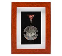 Single Medal Display Case, Medal Display Shadow Box Frame for Runners Marathon Soccer Football Gymnastics & All Sports Medals Award Insignia (Brown, 15 x 20 cm)