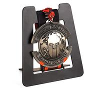 Single Medal Holder Hanger Display Rack, Tabletop Medals Ribbon Rack for Marathon Gymnastics Karate Sports Military Award Insignia Badge - Black Matt