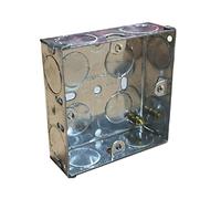 Single Metal Back Box 25mm Flush Wall Pattress / 1 Gang Electrical Socket Switch