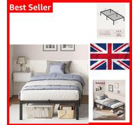 Single Metal Bed Frame 90x190cm Alloy Steel Ink Black Easy Assembly