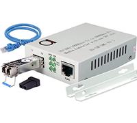 Single Mode LC Gigabit Fiber Media Converter - Includes LC SFP 20 km (12.42 Miles) LC - to UTP Cat5e Cat6 10/100/1000 RJ-45 - Auto Sensing Gigabit or Fast Ethernet Speed - Jumbo Frame - LLF Support