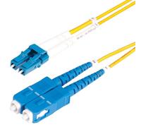 Single Mode OS2 LC-SC Duplex LSOH Fibre Optic Patch Lead, 3m - SMLCSC-OS2-3M