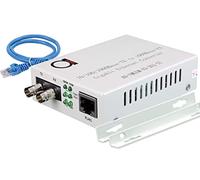 Single Mode ST Gigabit Fiber Media Converter - Built-in Fiber Module 20 km (12.42 Miles) ST - to UTP Cat5e Cat6 10/100/1000 RJ-45 - Auto Sensing Gigabit or Fast Ethernet - Jumbo Frame - LLF Support